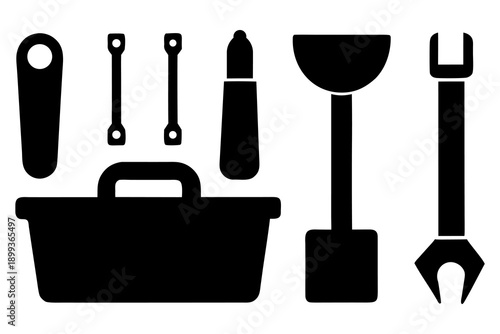 Solid Utility and Functionality Icons Set.