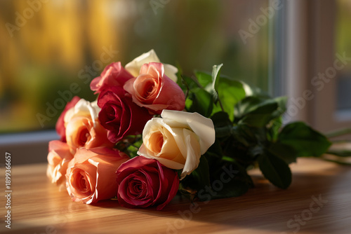 Bouquet of roses in floral still life photography
