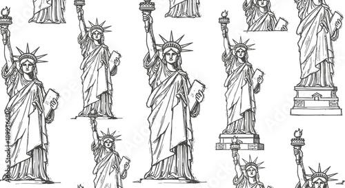 Historical Event, Statue of Liberty, New York, Illustration, Art, Viewpoint, Celebration