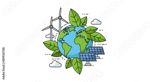 Sustainable Earth with Renewable Energy Sources and Greenery