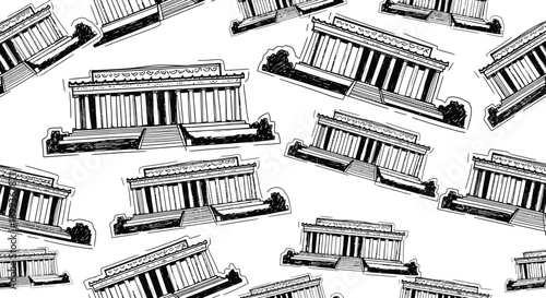 Patterned Architectural Structures, Graphic Design, Digital Art, Creative Style