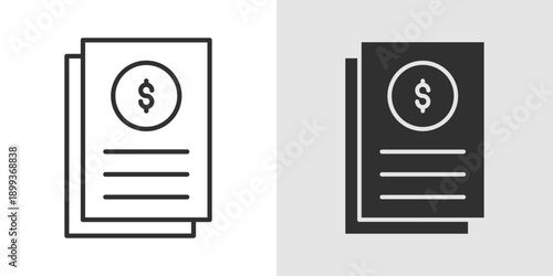 Financial Report Icon representing business analysis, accounting, and financial performance.