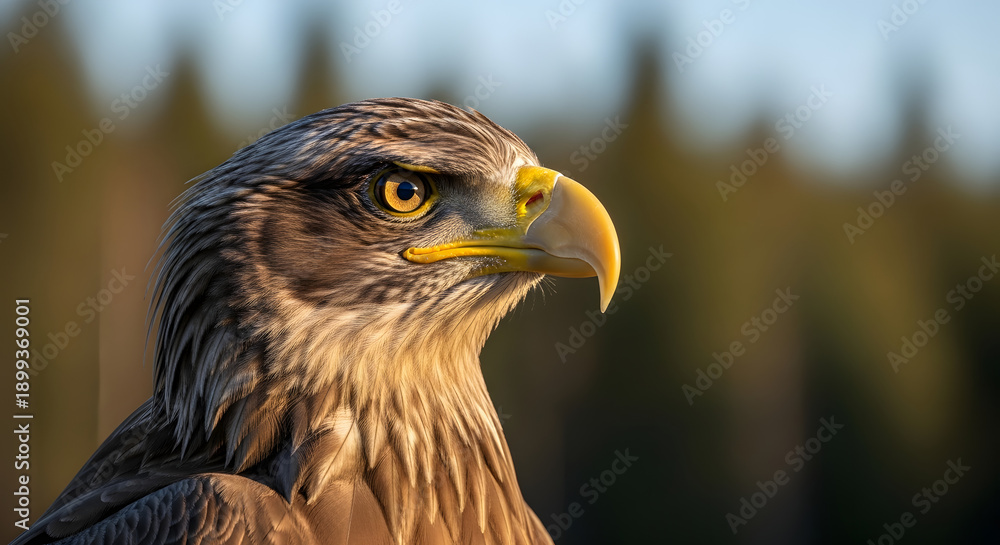 Obraz premium WORLD WILDLIFE DAY Medicinal Aromatic Plants Conserving Health Heritage Livelihoods – Majestic Golden Eagle Close Up Sharp Eyes Beak Predator Bird Wildlife Endangered Species Conservation