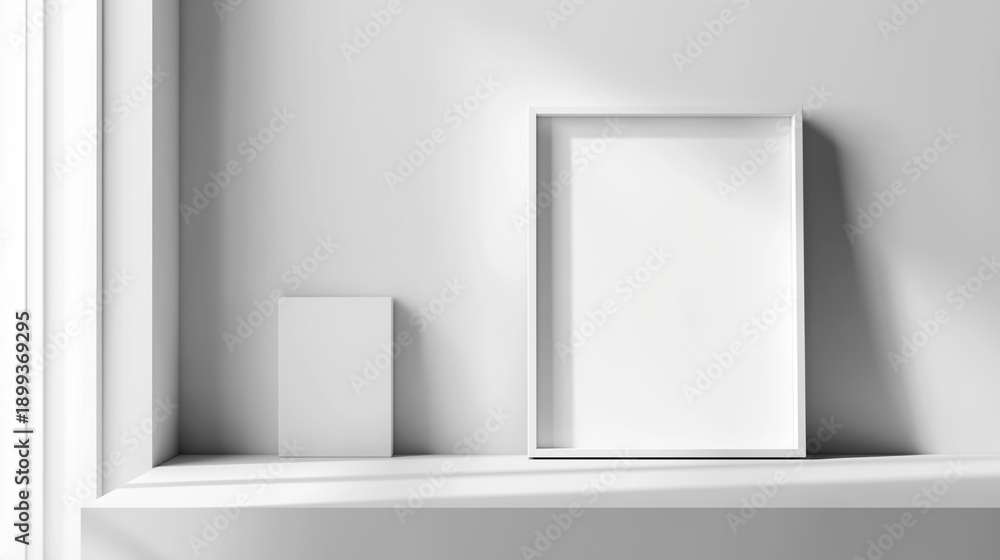 Fototapeta premium Modern Minimalist Display with Empty Frames