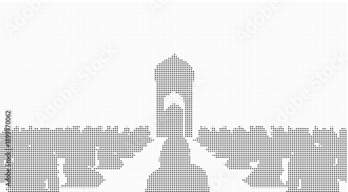 Minimalist vector portrait of a person with a hat