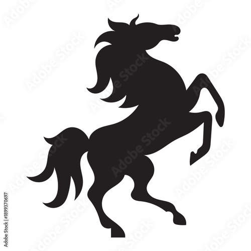 PrintChinese Calligraphy with running Horses icon. Collection of black horse silhouettes in dynamic poses, ideal for logos, branding, tattoos, and equestrian or western themed designs.