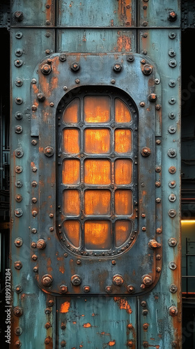  Create a rustic metal depiction of a refinery