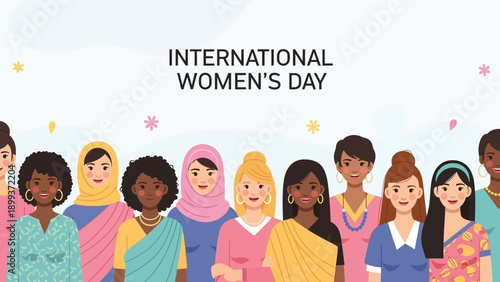 Diverse group of women celebrating International Womens Day together.