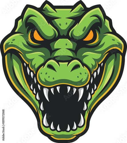 Angry Crocodile Mascot Head Illustration