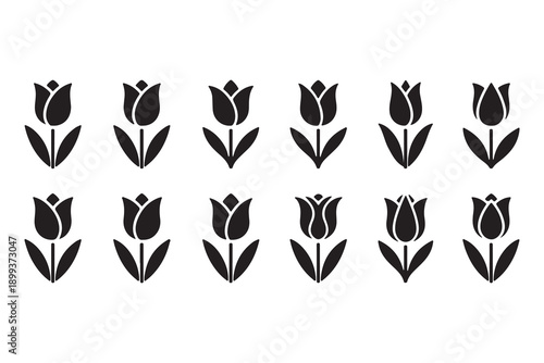 Monochrome Tulip Designs: A set of elegant monochrome tulip designs, perfect for adding a touch of floral beauty to any project.