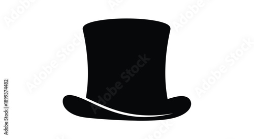 A simple black top hat illustration with a clean silhouette