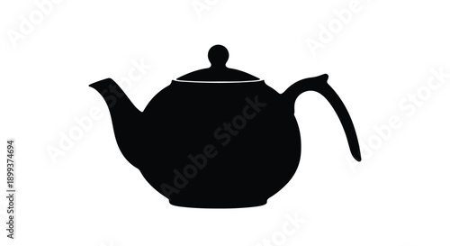 Classic black teapot silhouette for brewing tea