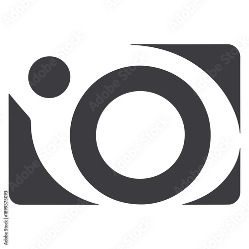 Minimalist ios app icon with camera lens design