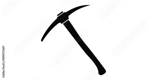 A black silhouette of a pickaxe against a white background silhouette