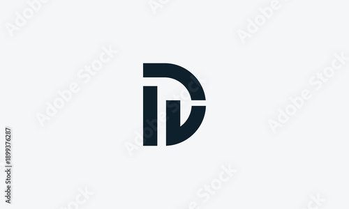Free Download Minimalist letter D logo with vertical bars and geometric cut.Abstract person and digital D-shaped monogram logo.  Stylish curved D-shaped monogram with shaded base and stripes. - GFXLoad