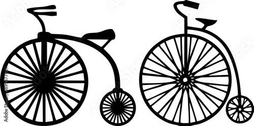 Vintage Penny Farthing Bicycle Silhouette
