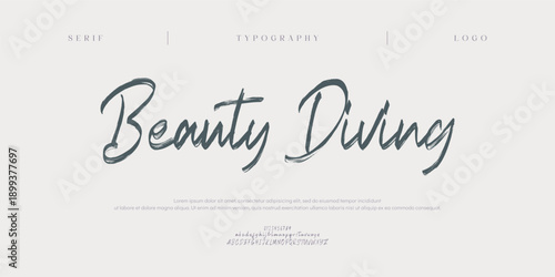 Beauty Diving, Script elegant luxury alphabet font logo. Typography modern classic lettering serif italic fonts decorative wedding vintage retro logos. vector illustration
