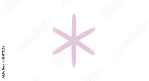 A minimalist, abstract representation of a six-pointed star or asterisk in a soft, pastel purple hue.