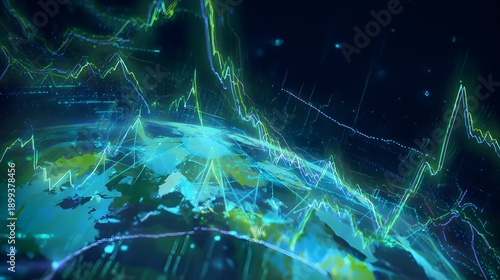 Global Investment Markets A Vibrant Abstract Visualization of Economic Interconnection