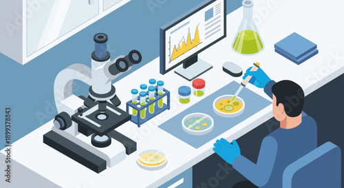 Scientist Conducting Laboratory Research and Analysis.