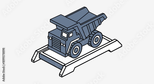 Heavy Duty Mining Dump Truck Illustration.