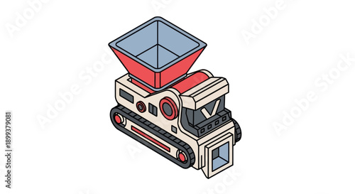 Industrial Cement Mixer Machine Illustration.