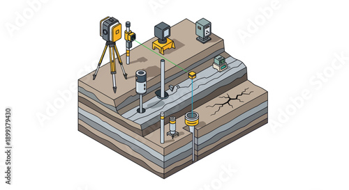 Isometric Illustration of Oil Refinery Infrastructure.