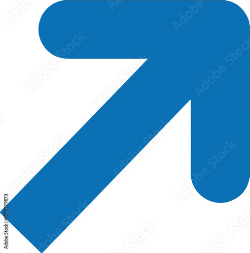 Blue Arrow Icon in Simple Design with Solid Color in Vector Format for User Interface
