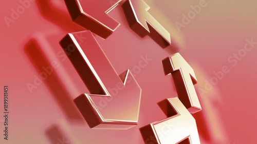 3D Arrows are revolved directionally circle