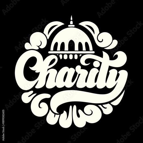 Modern Round Islamic Charity Logo with Mosque Abstract