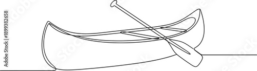 Minimalist Continuous Line Canoe Illustration