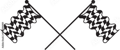 double crossed checkered racing flag vector file 