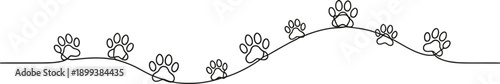 Paw vector foot trail print featuring cat, dog, and puppy silhouettes in diagonal tracks, ideal for t-shirts, backgrounds, patterns, websites, showcases, greeting cards, children's prints, 