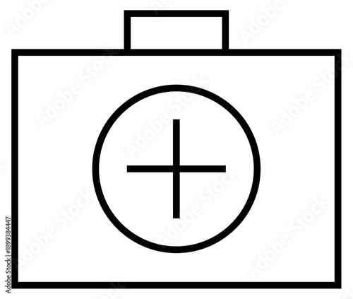 Outline Black First Aid Kit Icon