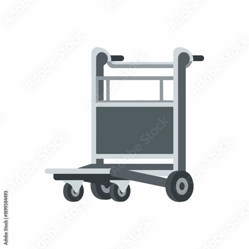 Luggage cart with empty platform on wheels for transporting goods