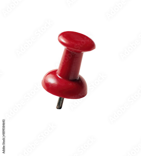Single red pushpin against black background