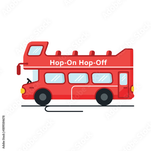 Red Double Decker Tour Bus for City Travel and Sightseeing