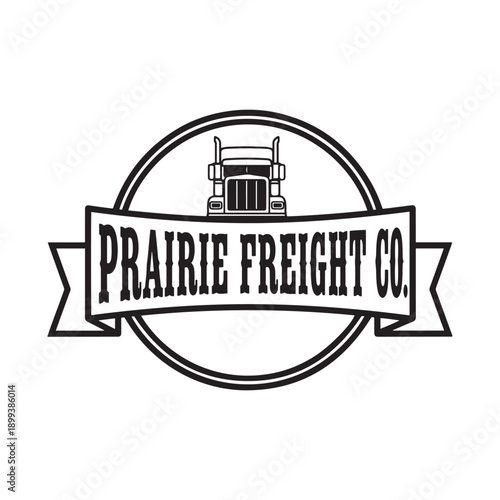 Trucking Company Logo Design with Semi Truck Icon - Vector Illustration