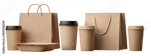 Beige disposable food service items