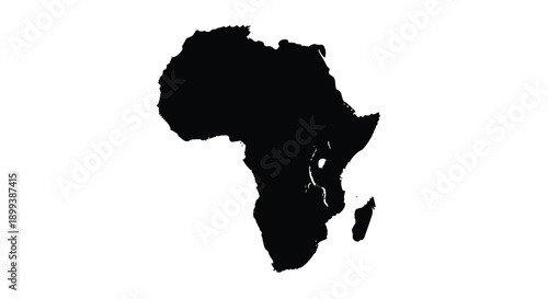 Silhouetted map of africa against a plain white background
