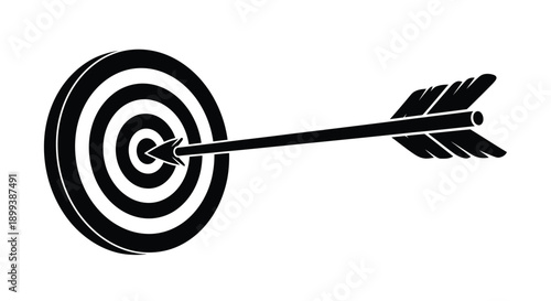 A black arrow hitting the center of a circular target