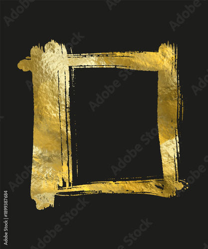 Minimal Japanese style vector banner with flowing gold ink brush stroke.