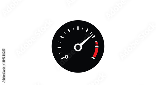 Circular gauge displaying a reading in the red zone indicating high levels