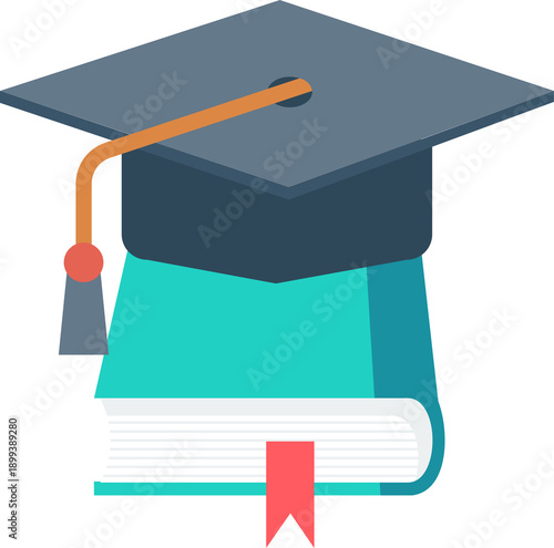Graduation cap atop stacked books symbolizes educational opportunities, future success, financial aid support.