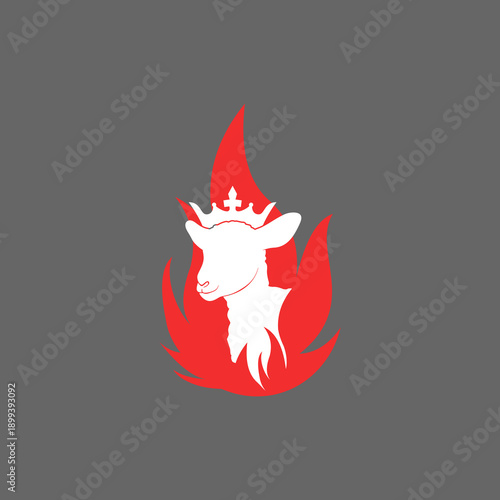 Iconic Symbol of the Crowned Lamb in the Arms of the holy Fire