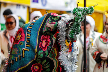 Keuken achterwand Carnaval Roemeense Capra traditie met geitenmasker  © MoiraM