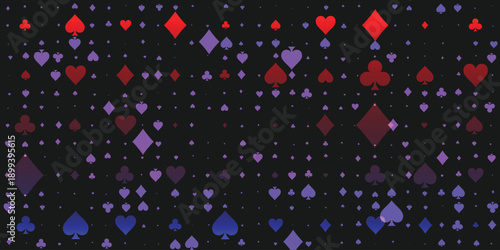 poker card face, casino background, dark black wallpaper, clover- club, tile - diamond - heart - pike - spade , vector illustration 