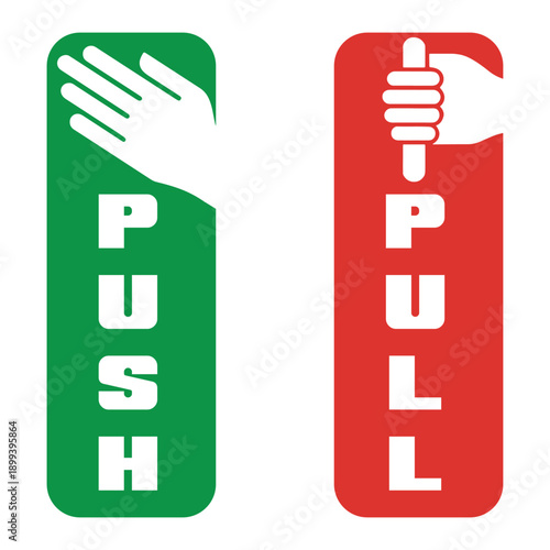 Push pull sign vector