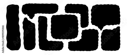 Abstract organic rectangles with smooth curvy outlines. Good for text areas, highlights, labels and modern compositions.