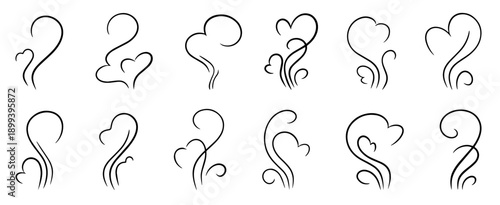 Soft steam and smell lines rising like coffee vapour. Great for cafe logos, hot drink symbols and cozy aroma designs.